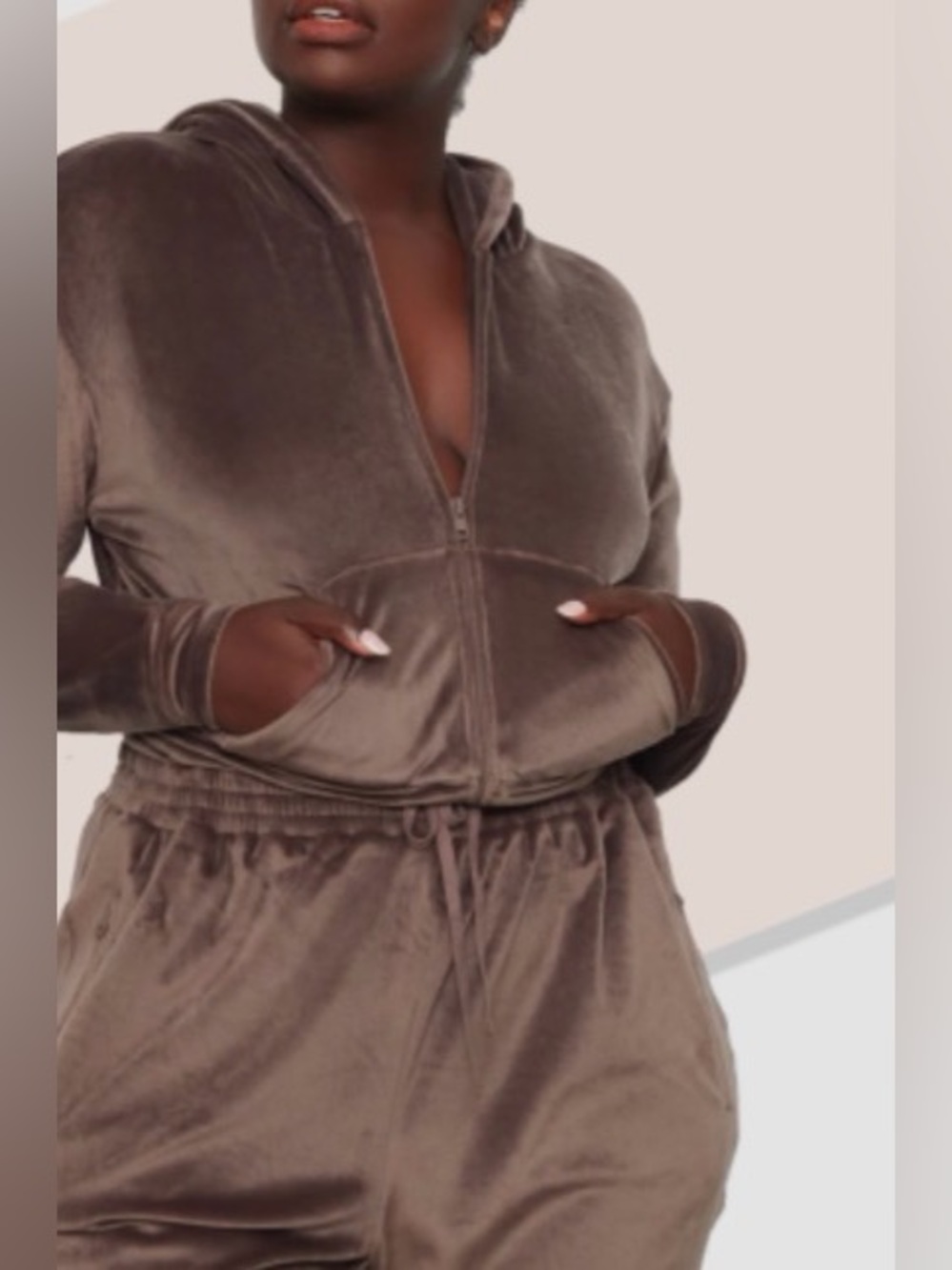 SKIMS VELOUR 2pc set Dark Sepia Brown S M NWT (SK267)